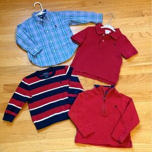 Polo Ralph Lauren Boys Toddler 24M/2T bundle sweaters + polo + button down